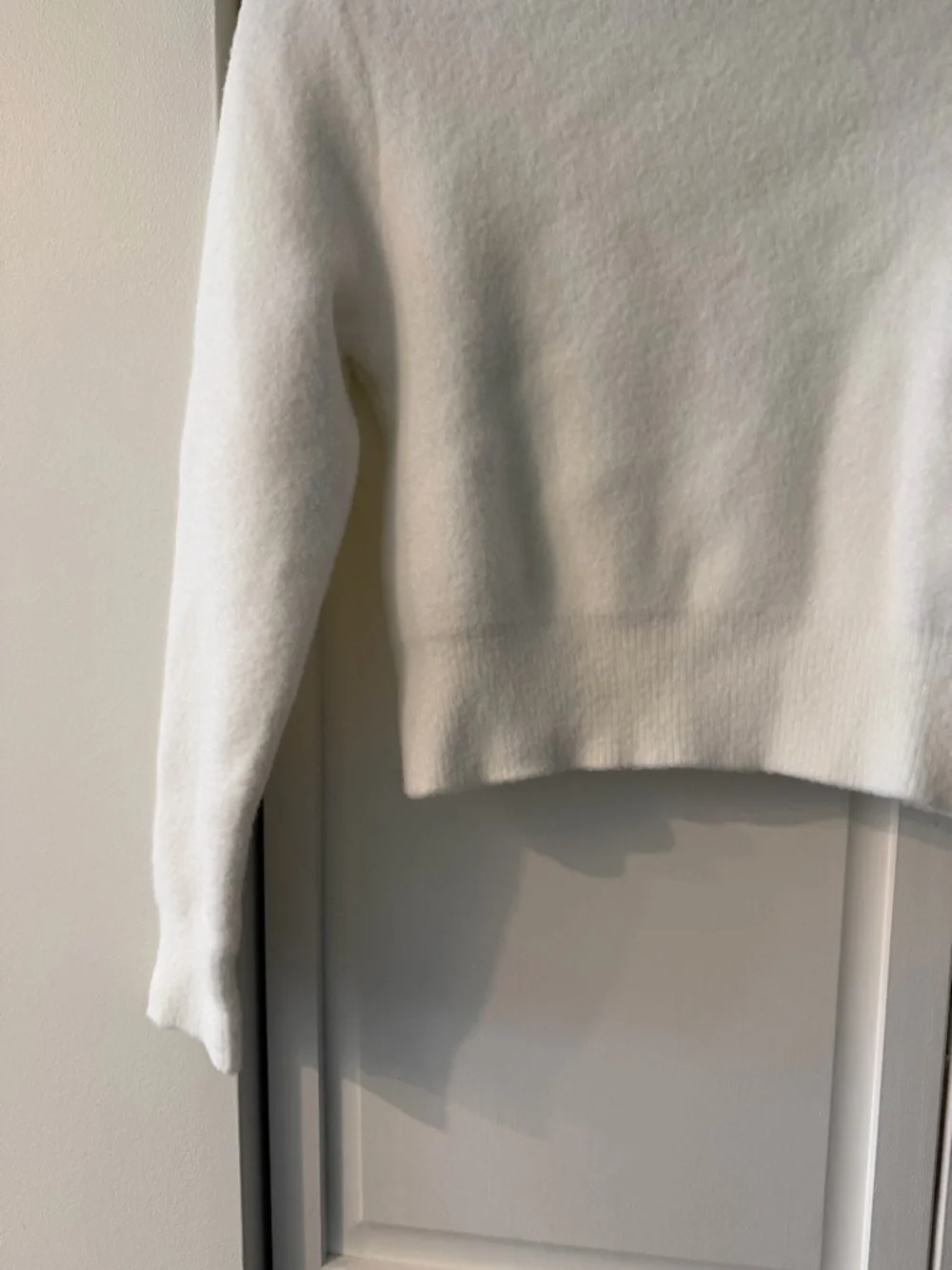 ZARA Soft Knit Mock Neck Cropped Sweater - White - Size S like new - Picture 3 of 8
